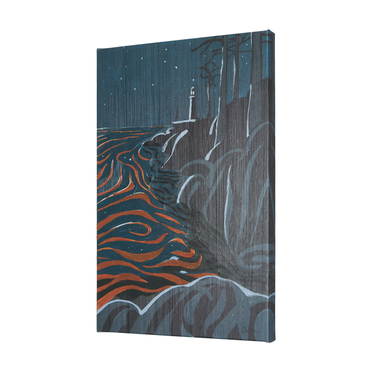 Sea bay at nitght III by Mercana Studio a Hand Embellished Textured Canvas from Mercana - Luna Furniture