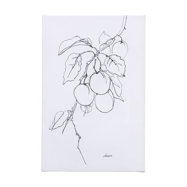 Plum Branch II by Mercana Studio a Hand Embellished Textured Canvas