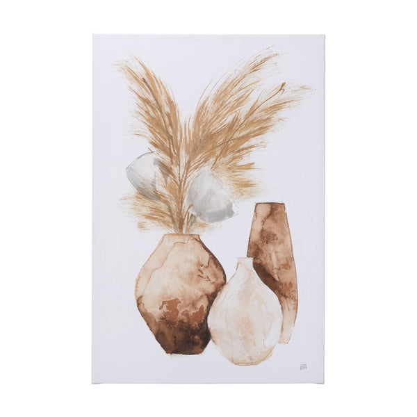 Vase Gray Pods by Mercana Studio a Hand Embellished Textured Canvas