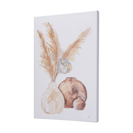 Vase Gray Lotus Pods by Mercana Studio a Hand Embellished Textured Canvas from Mercana - Luna Furniture