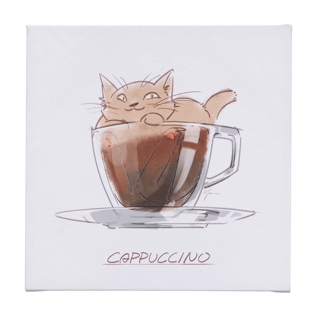 Coffee Cat II by Mercana Studio a Hand Embellished Textured Canvas from Mercana - Luna Furniture