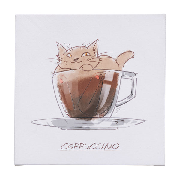 Coffee Cat II by Mercana Studio a Hand Embellished Textured Canvas