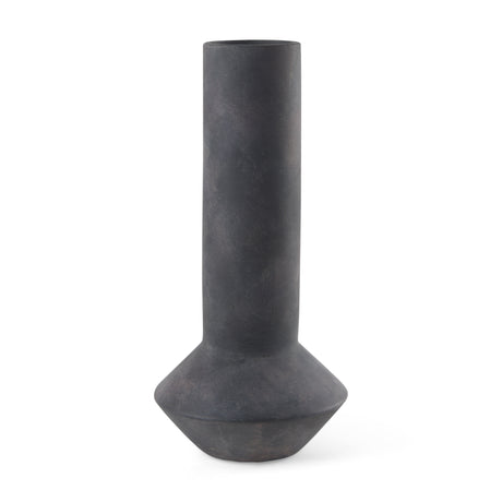 Esme 7.1L x 7.1W x 15.0H Dark Gray Ceramic Vase from Mercana - Luna Furniture