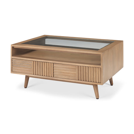 Sable 38.0L x 27.0W x 18.0H Light Brown Wood Coffee Table from Mercana - Luna Furniture