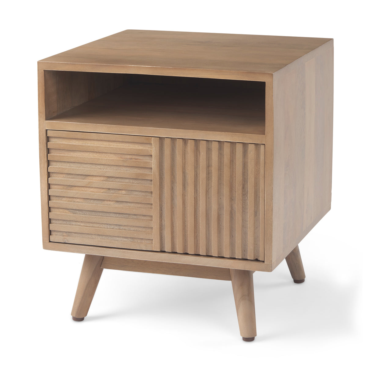 Sable 19.0L x 19.0W x 21.5H Light Brown Wood Side Table from Mercana - Luna Furniture