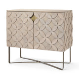 Excelsior 36.0L x 18.0W x 32.5H Light Brown Wood Gold Iron Base Accent Cabinet from Mercana - Luna Furniture