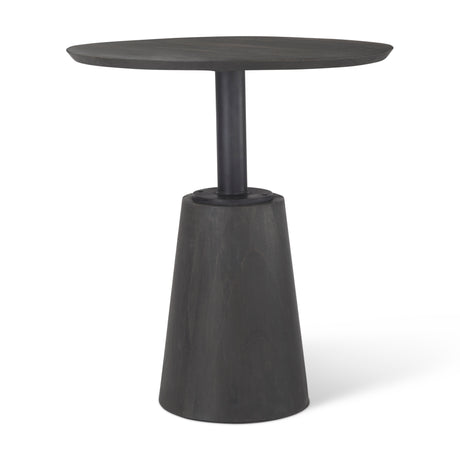 Maxwell 32" Round Black-Brown Wood w/ Black Metal Pedestal Bistro Table from Mercana - Luna Furniture