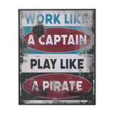 Work Like A Captain by Mercana Studio a Hand Embellished Textured Framed Art Print from Mercana - Luna Furniture