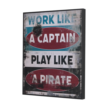 Work Like A Captain by Mercana Studio a Hand Embellished Textured Framed Art Print from Mercana - Luna Furniture