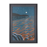 Sea bay at night II by Mercana Studio a Hand Embellished Textured Framed Art Print from Mercana - Luna Furniture