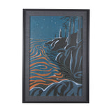 Sea bay at night III by Mercana Studio a Hand Embellished Textured Framed Art Print from Mercana - Luna Furniture