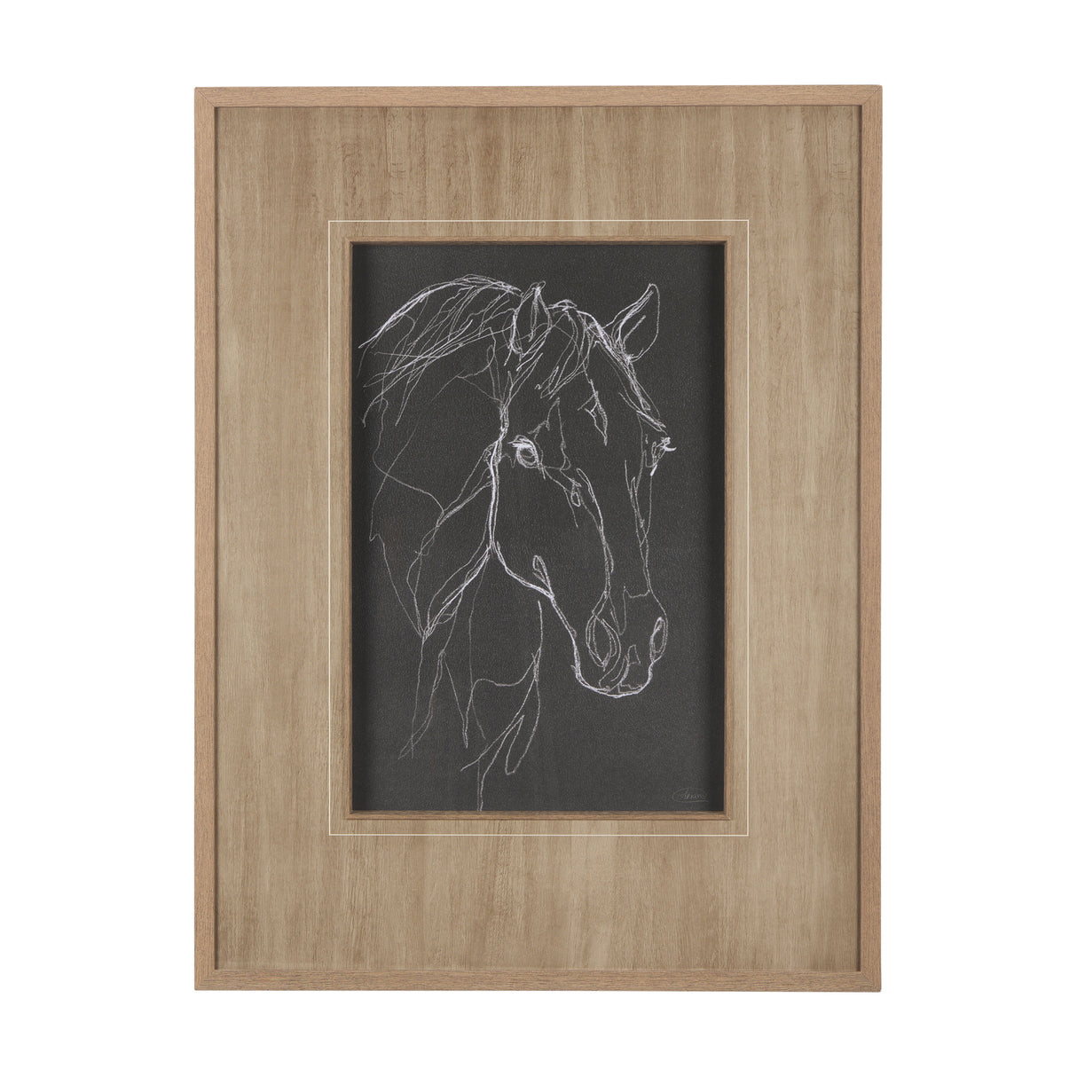 Thoroughbred Dark III by Mercana Studio Hand Embellished Textured Framed Art Print Matted under Glas from Mercana - Luna Furniture