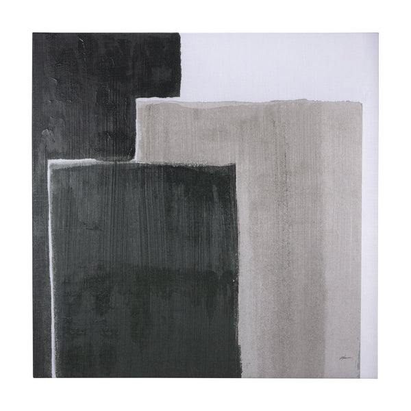 Block I by Mercana Studio a Hand Embellished Textured Canvas