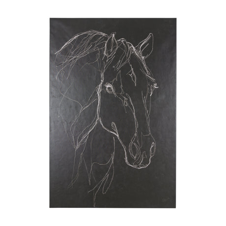 Thoroughbred Dark III by Mercana Studio a Hand Embellished Textured Canvas from Mercana - Luna Furniture