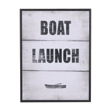 Boat Launch by Mercana Studio a Hand Embellished Textured Framed Art Print from Mercana - Luna Furniture