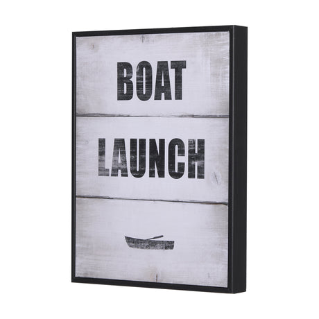 Boat Launch by Mercana Studio a Hand Embellished Textured Framed Art Print from Mercana - Luna Furniture