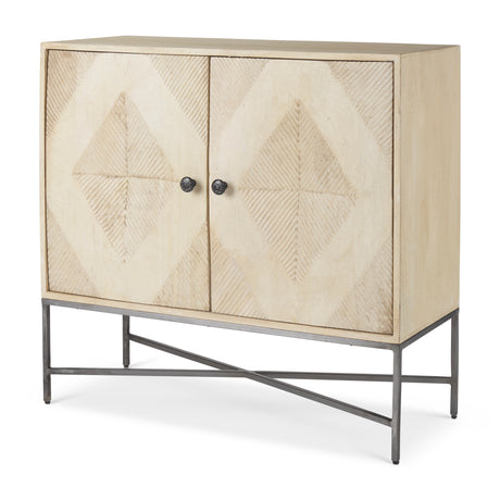 Hogarth 36.0L x 16.0W x 34.0H 2 Door Blonde Wood Accent Cabinet from Mercana - Luna Furniture