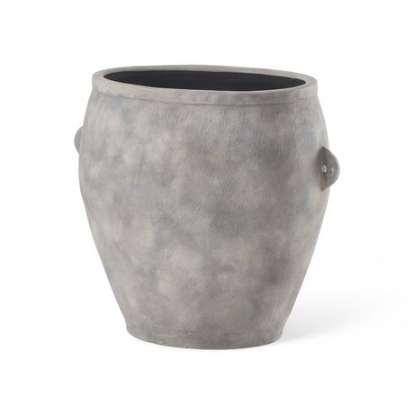 Zuma 27.2L x 18.1W x 24.4H Light Gray Ceramic Floor Vase from Mercana - Luna Furniture