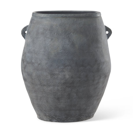Zuma 27.2L x 20.5W x 31.9H Dark Gray Ceramic Floor Vase from Mercana - Luna Furniture