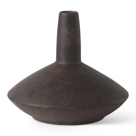 Rylee 6.9H Dark Brown Ceramic Vase from Mercana - Luna Furniture