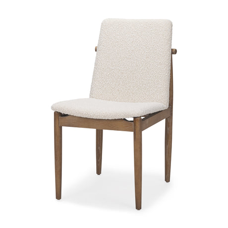 Cavett Cream Boucle Upholstered Seat W/Light Brown Wood Frame Dining Chair, Set of 2 from Mercana - Luna Furniture