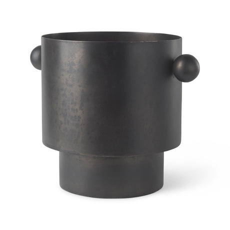 Juno 8.5H Large Black Iron Vase from Mercana - Luna Furniture