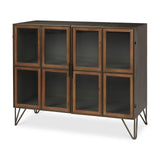 Pandora Dark Brass Metal W/Red Wood 2 Door Accent Cabinet from Mercana - Luna Furniture