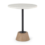 Maxwell Marble Top Pedestal End/Side Table from Mercana - Luna Furniture