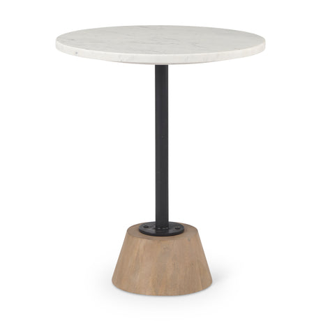 Maxwell Marble Top Pedestal End/Side Table from Mercana - Luna Furniture