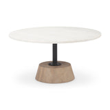 Maxwell Marble Top Pedestal Base Round Coffee Table from Mercana - Luna Furniture
