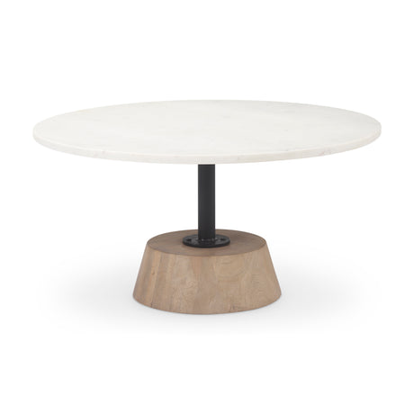 Maxwell Marble Top Pedestal Base Round Coffee Table from Mercana - Luna Furniture