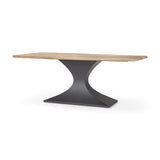 Maxton Light Brown Wood w/ Dark Gunmetal Iron Metal Dining Table from Mercana - Luna Furniture