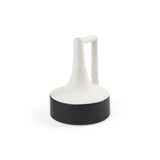 Burton 8.3H Small White and Black Ceramic Jug Vase from Mercana - Luna Furniture