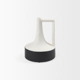 Burton 8.3H Small White and Black Ceramic Jug Vase from Mercana - Luna Furniture