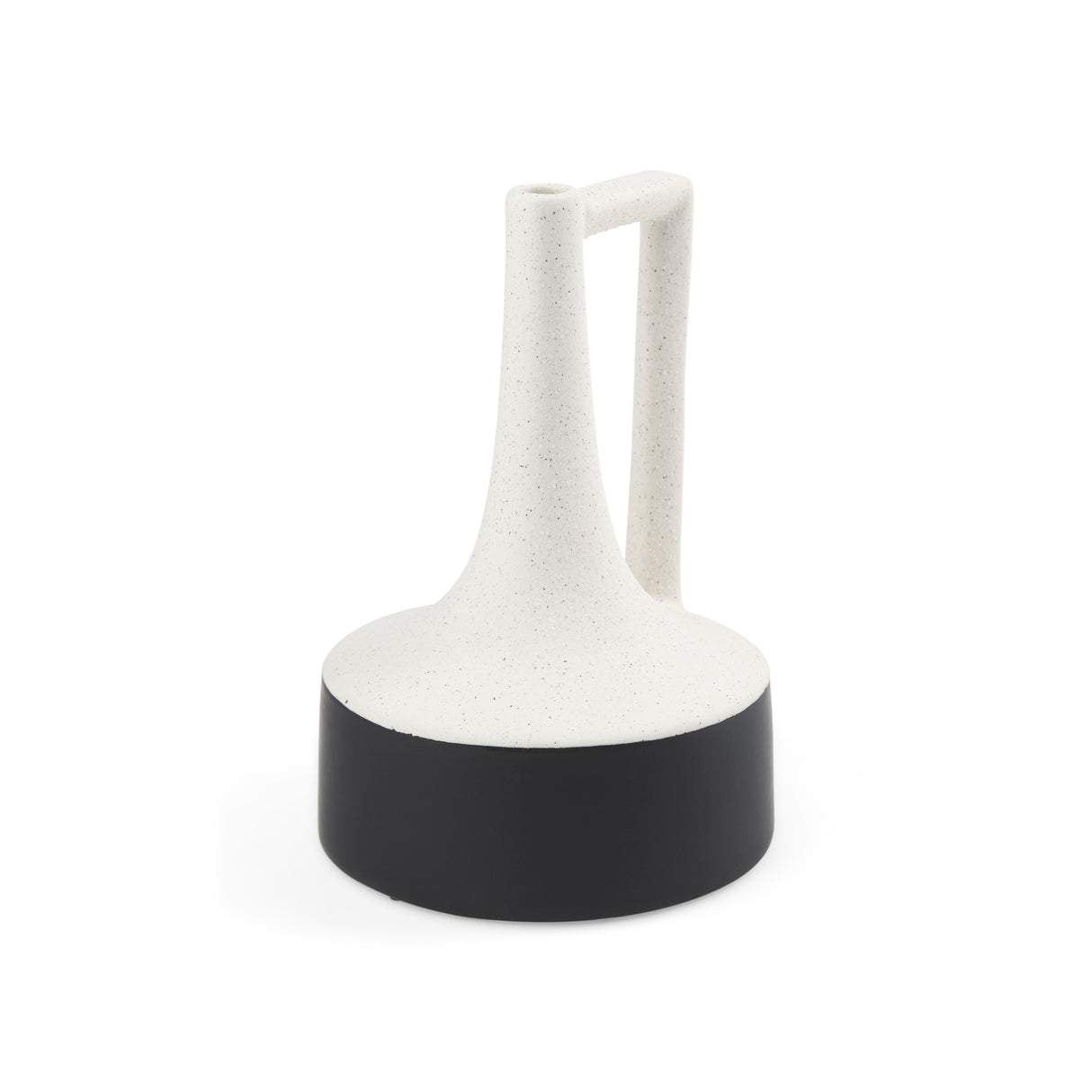 Burton 11.6H Medium White and Black Ceramic Jug Vase from Mercana - Luna Furniture