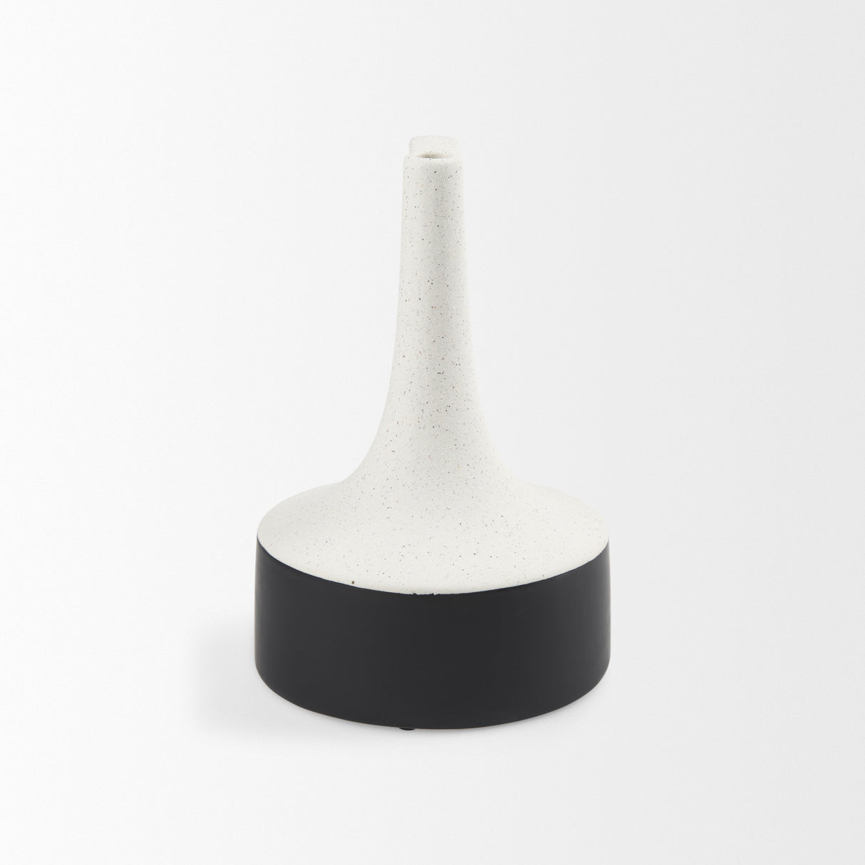 Burton 11.6H Medium White and Black Ceramic Jug Vase from Mercana - Luna Furniture