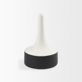 Burton 11.6H Medium White and Black Ceramic Jug Vase from Mercana - Luna Furniture