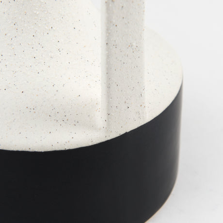 Burton 11.6H Medium White and Black Ceramic Jug Vase from Mercana - Luna Furniture