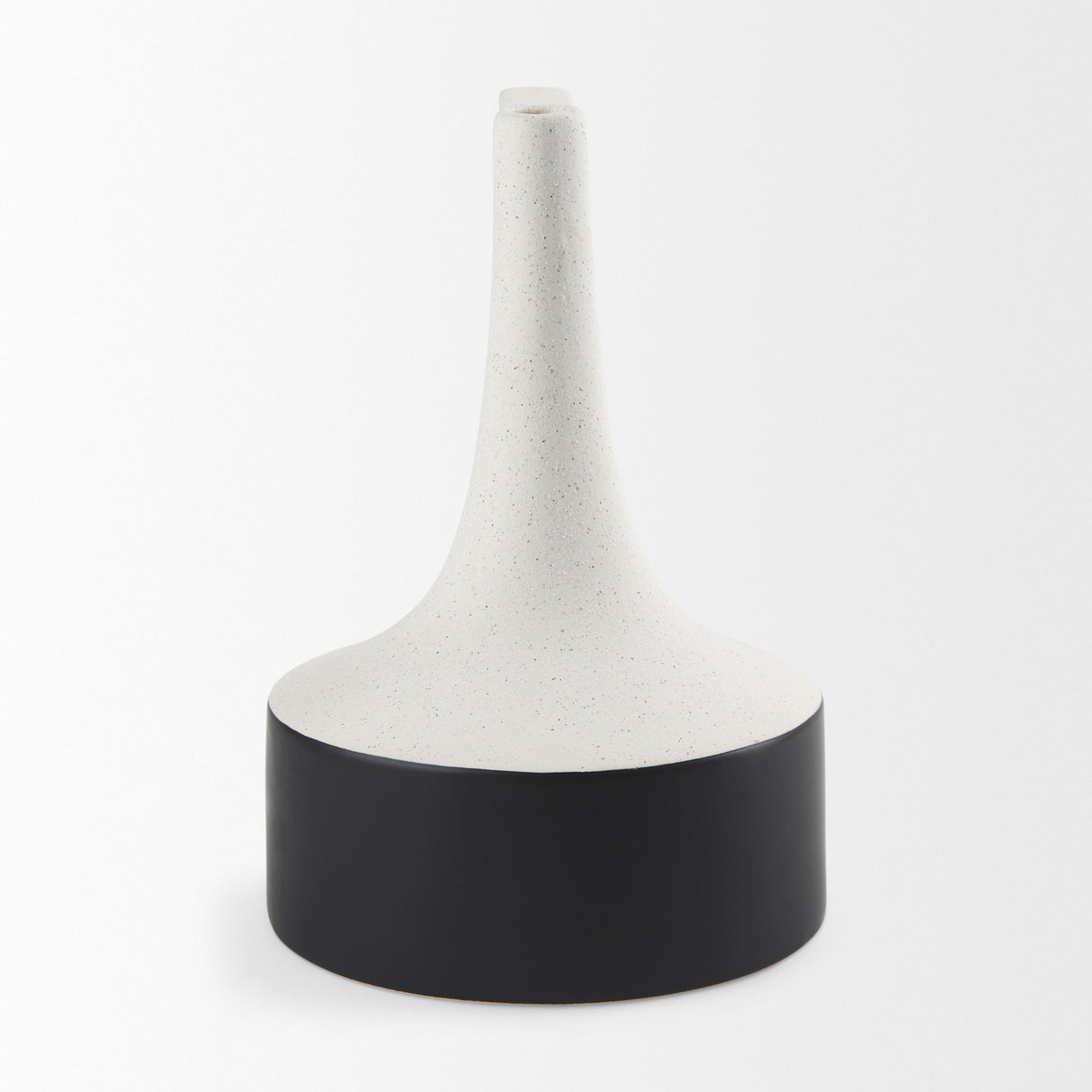 Burton 13.1H Large White and Black Ceramic Jug Vase from Mercana - Luna Furniture