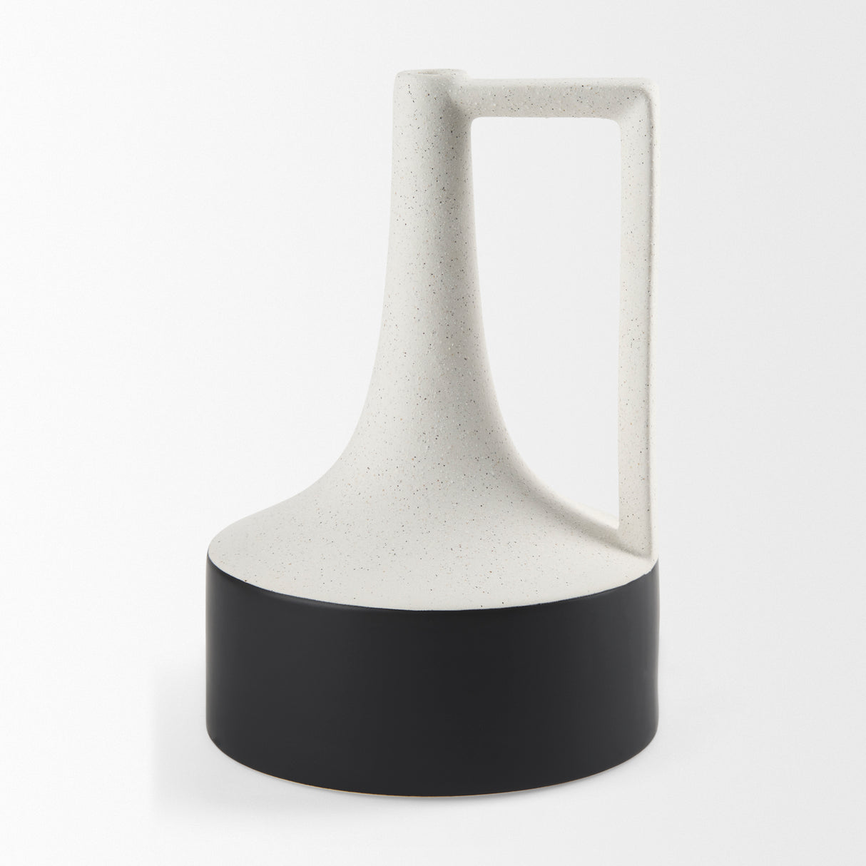 Burton 13.1H Large White and Black Ceramic Jug Vase from Mercana - Luna Furniture