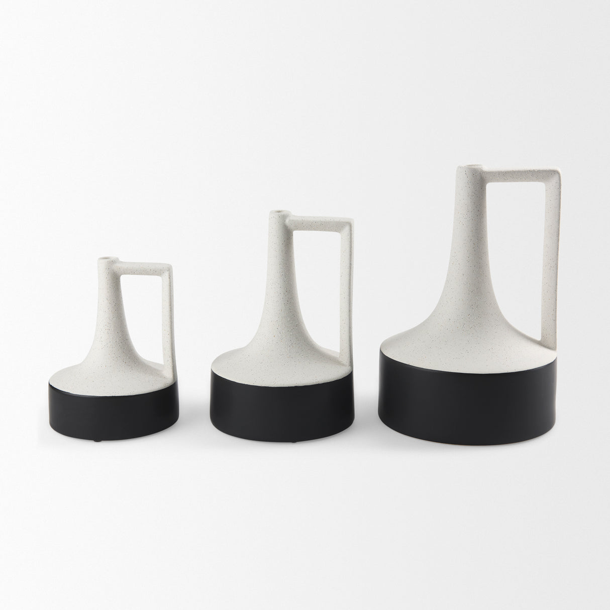 Burton 13.1H Large White and Black Ceramic Jug Vase from Mercana - Luna Furniture