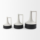 Burton 13.1H Large White and Black Ceramic Jug Vase from Mercana - Luna Furniture