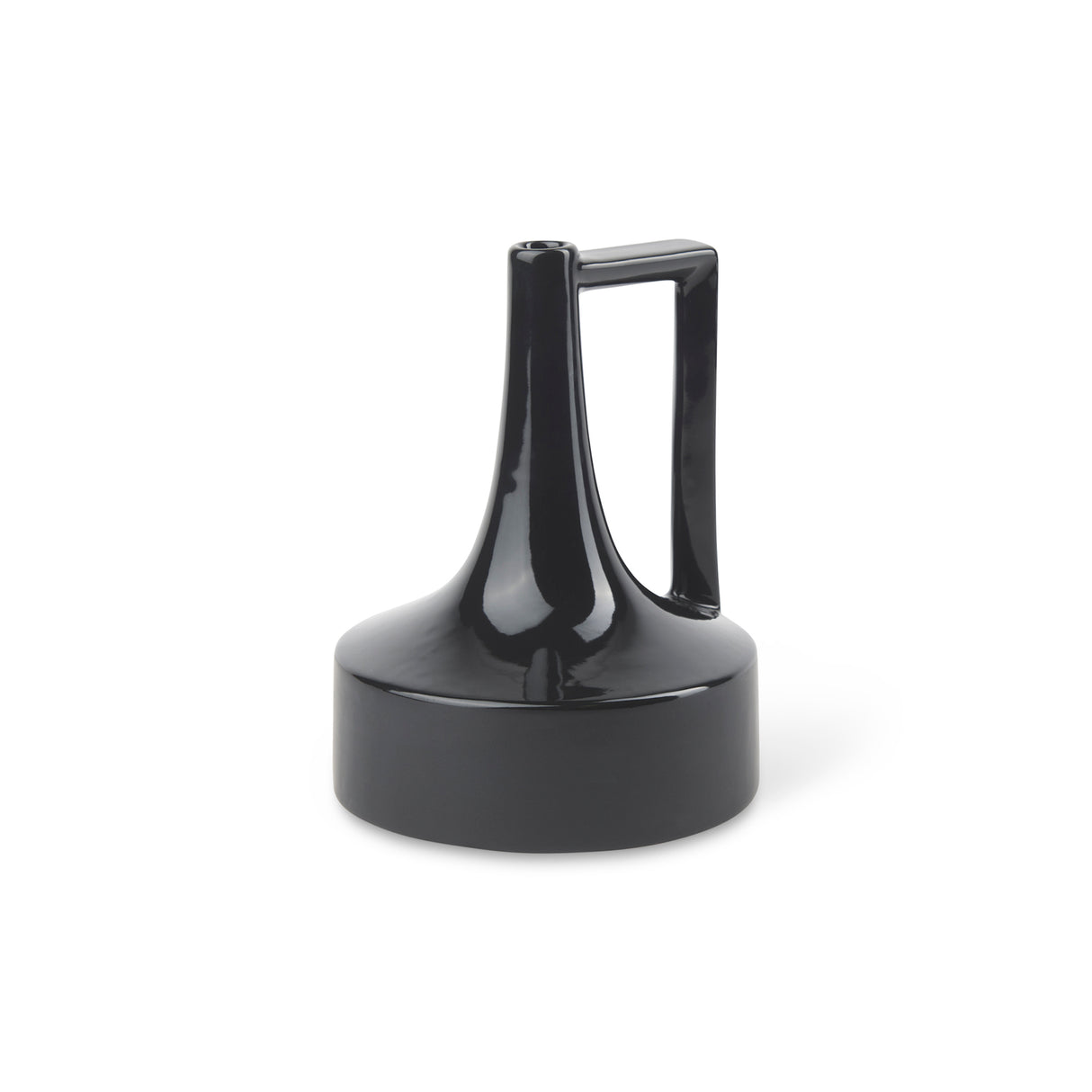 Burton 8.3H Small Glossy and Matte Black Ceramic Jug Vase from Mercana - Luna Furniture