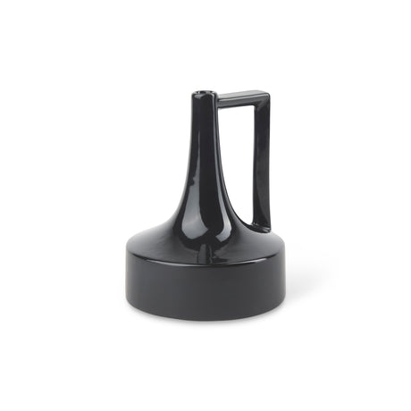 Burton 8.3H Small Glossy and Matte Black Ceramic Jug Vase from Mercana - Luna Furniture