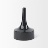 Burton 11.6H Medium Glossy and Matte Black Ceramic Jug Vase from Mercana - Luna Furniture