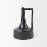 Burton 11.6H Medium Glossy and Matte Black Ceramic Jug Vase from Mercana - Luna Furniture