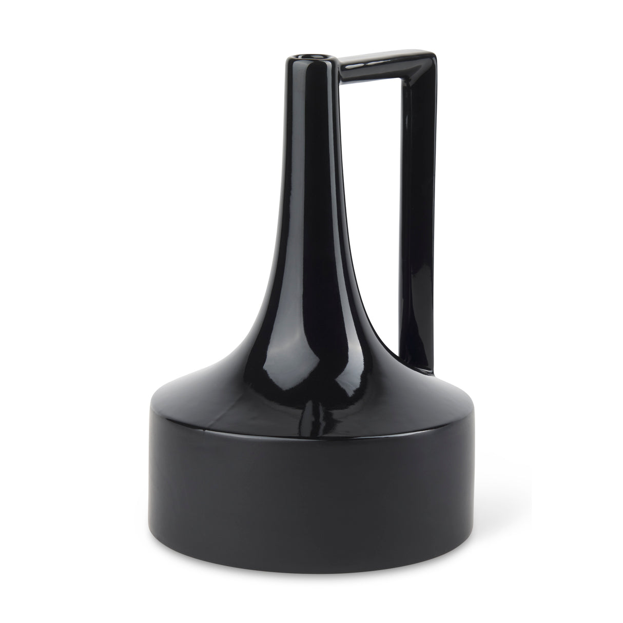 Burton 13.1H Large Glossy and Matte Black Ceramic Jug Vase from Mercana - Luna Furniture