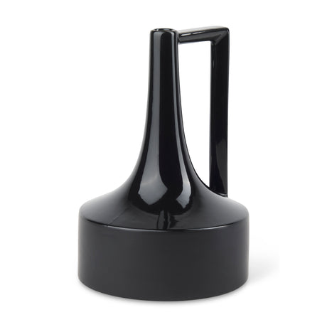 Burton 13.1H Large Glossy and Matte Black Ceramic Jug Vase from Mercana - Luna Furniture