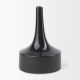 Burton 13.1H Large Glossy and Matte Black Ceramic Jug Vase from Mercana - Luna Furniture
