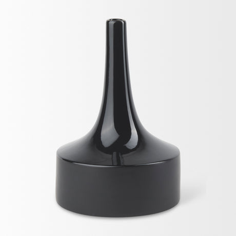 Burton 13.1H Large Glossy and Matte Black Ceramic Jug Vase from Mercana - Luna Furniture
